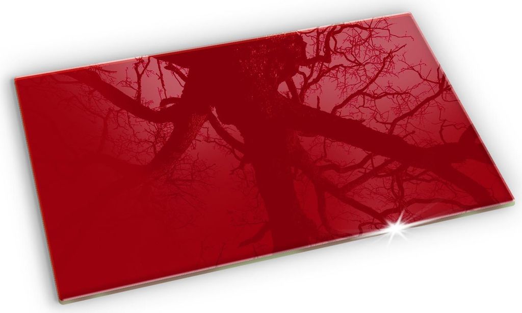 Glas Grabkerzen Untersetzer Motiv Gummifüße - 52x30 cm - Rote Farbe