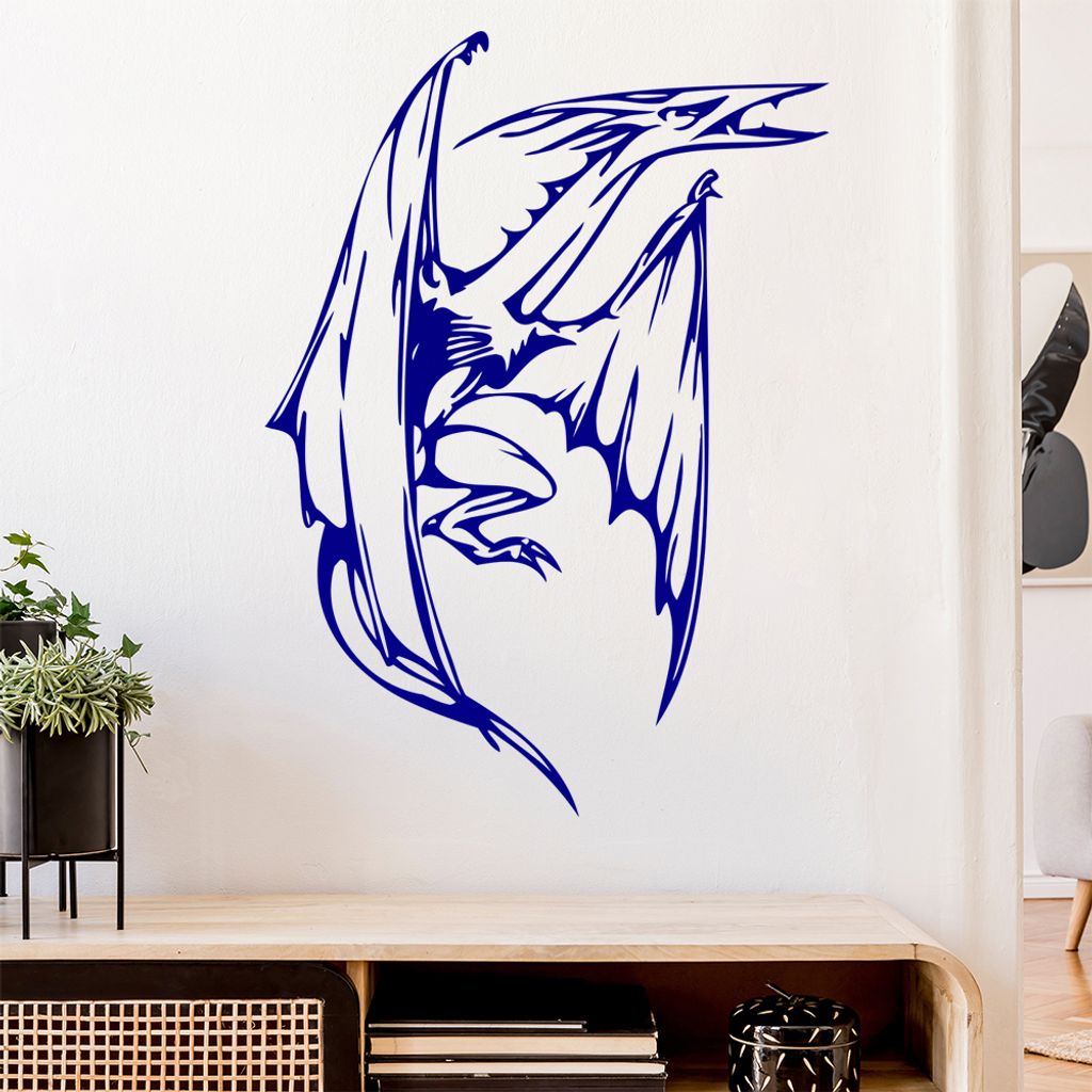 Urzeit Drache Wandtattoo in 6 Größen - Wandaufkleber Wall Sticker - Dekoration, Küche, Wohnzimmer, Schlafzimmer, Badezimmer