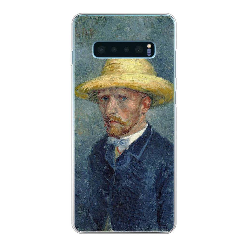 MuchoWow Handyhülle Schutzhülle Hülle für Samsung Galaxy S10 Plus Selbstbildnis mit Hut - Vincent van Gogh Silikon Softcase Handy Hülle - Sc...