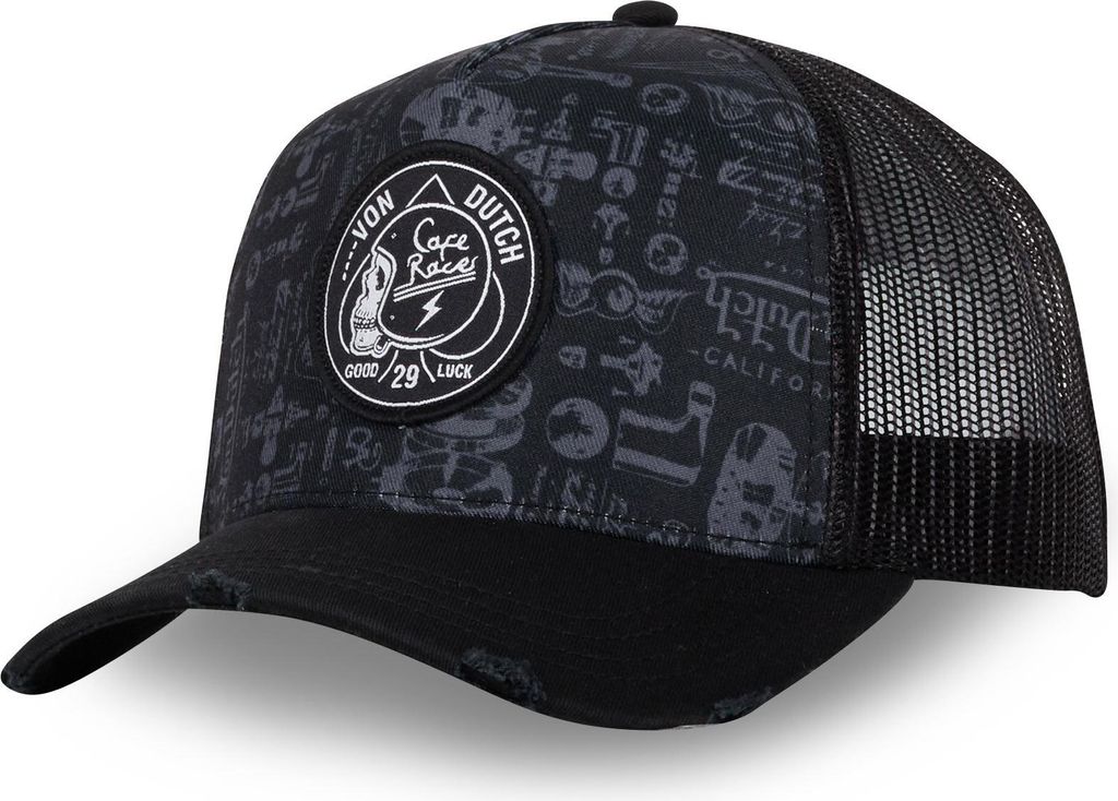 Von Dutch Originals Trucker Cap - Skull Logo Patch Black