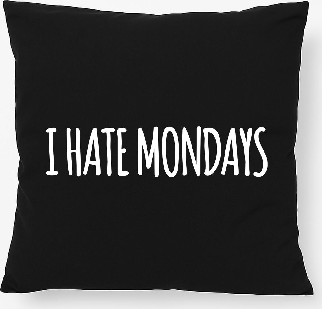 Huuraa Kissen I hate mondays Schriftzug 40x40cm mit Füllung Produktbild 