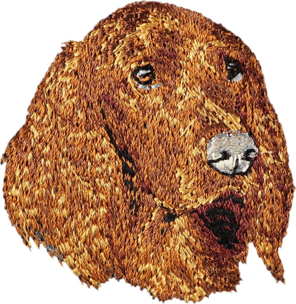 Irischer Setter - Hund geformtes Aufnäher, besticktes Patch, einzigartiges Dekor für den Rucksack der Marke Art-Dog