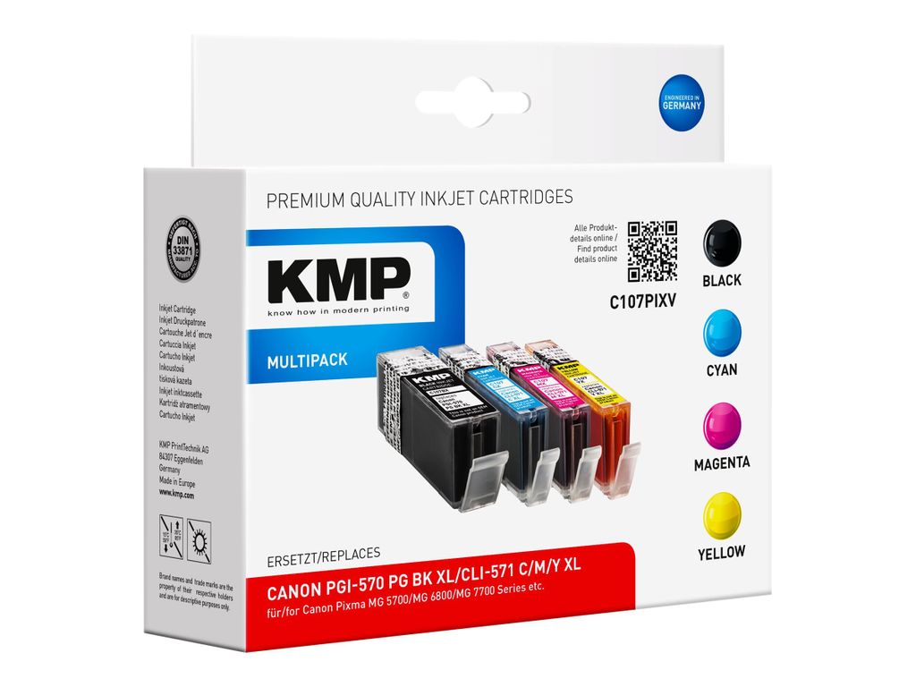 KMP Patrone Canon CLI-571 Multipack 500-715 S. C107PIXV kompatibel