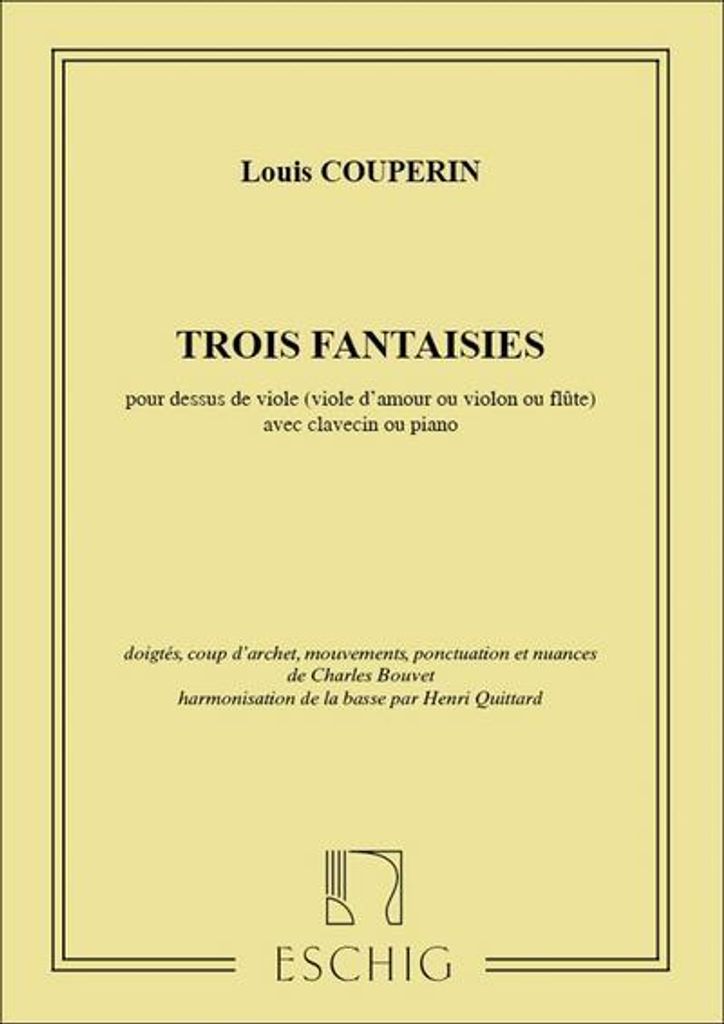 3 Fantaisiespour violion (flute) et piano