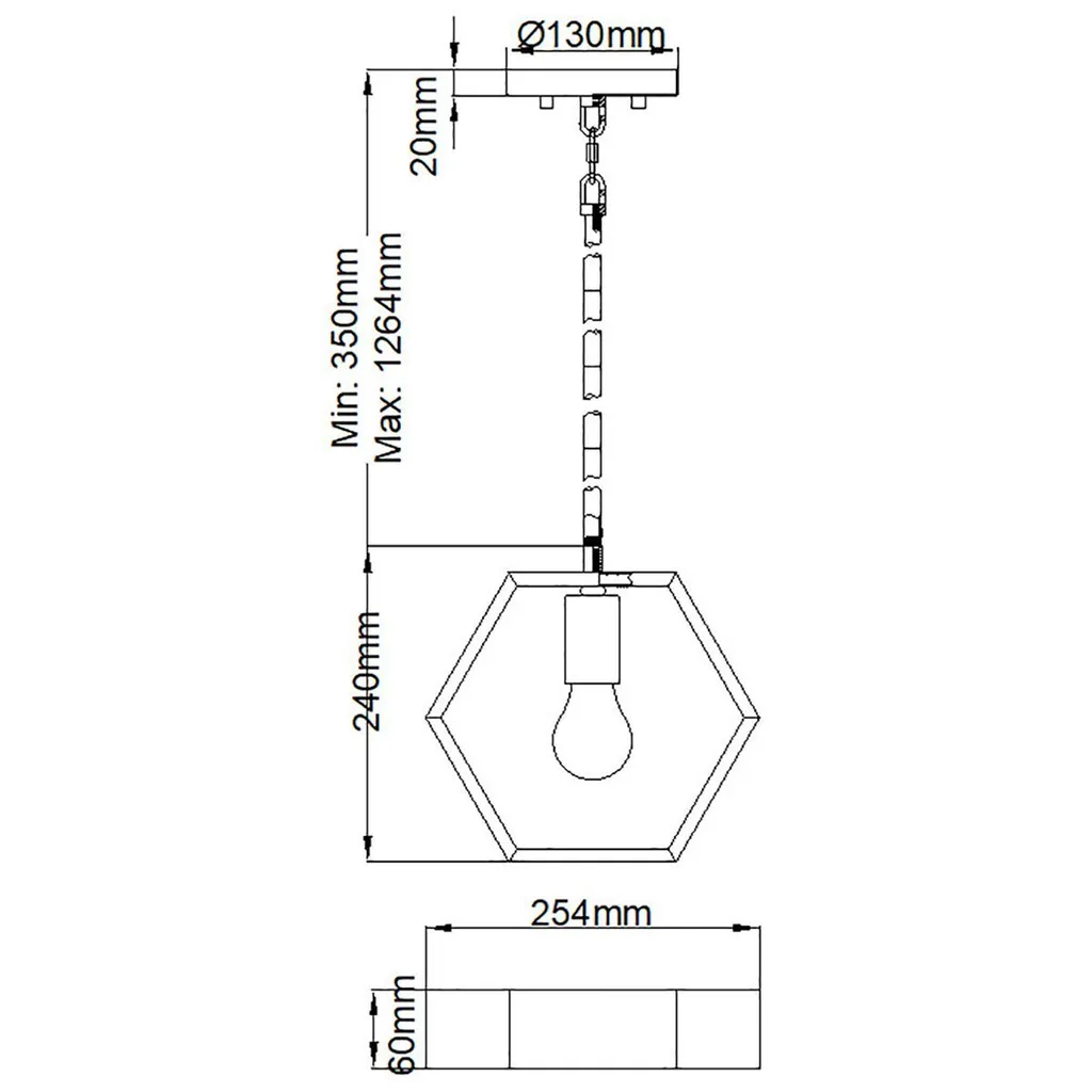 Suspension Bismarck Noire Quoizel : Solution Éclairage Chic et Compact