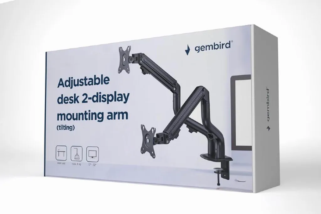 Support 2 écrans pour télétravail efficace bras ajustable ergonomique