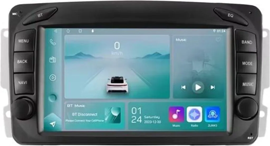 Autoradio GPS tactile CarPlay Android Auto pour Mercedes W208