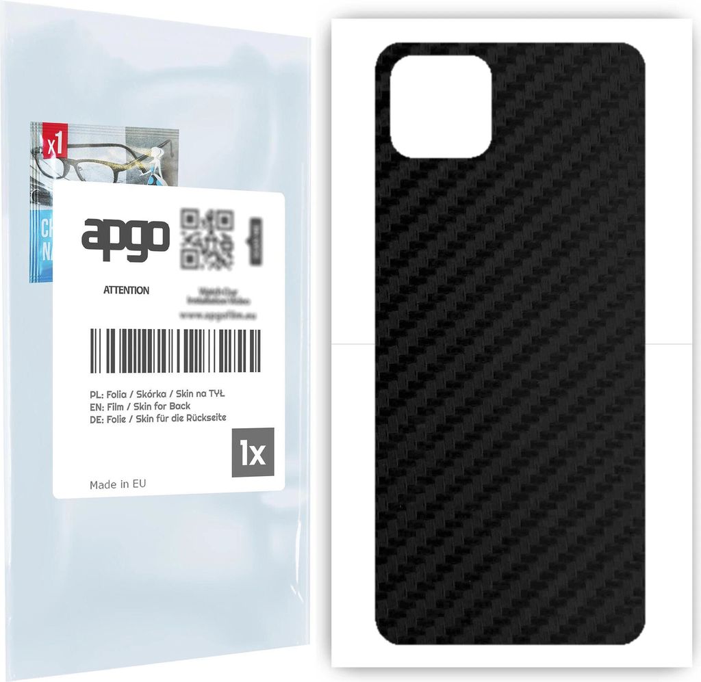 apgo Rückseite Schutzfolie für Oppo A72 - Hinten Schutzfolie Carbon, Rückseite Folie schützt vor Kratzern und Fingerabdrücken