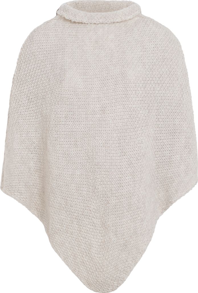 Knit Factory Coco Gestrickter Poncho - Beige - One Size