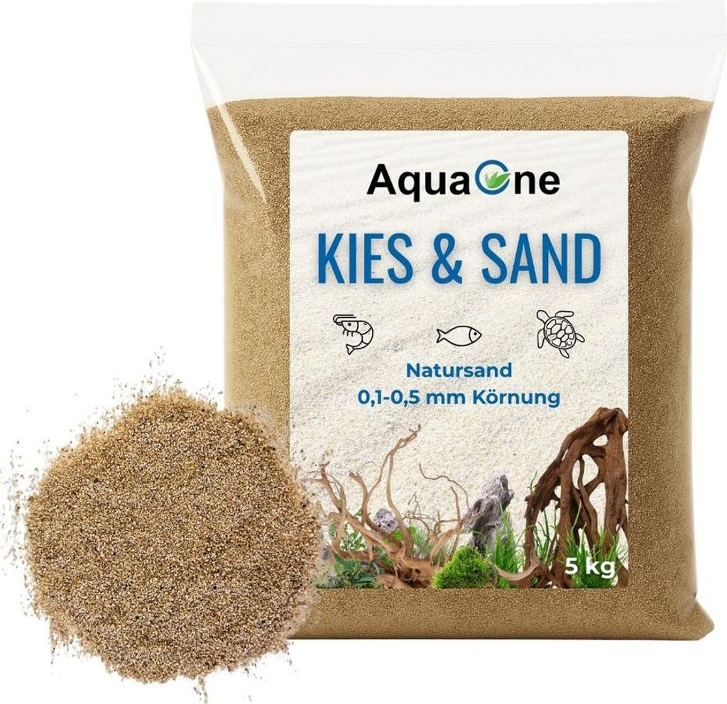 5 Kg bernstein Aquariumsand "" 0,1-0,5 mm Bodengrund Produktbild 