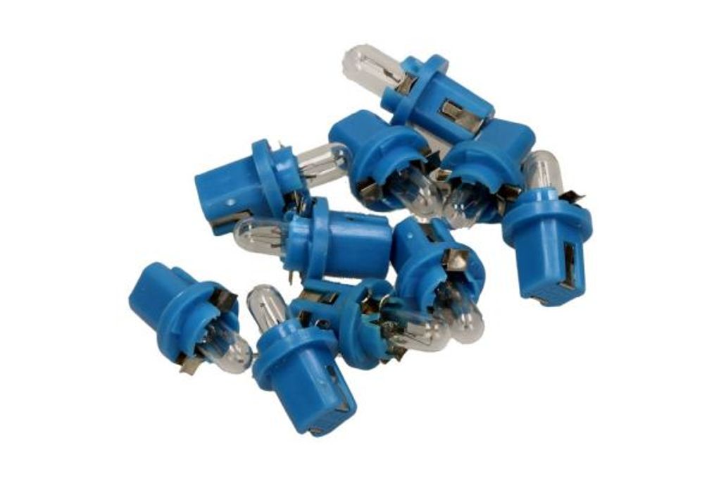 Zarovka bax 12v/1,2w 8,5d niebieski (z cok. plast.) kpl 10szt