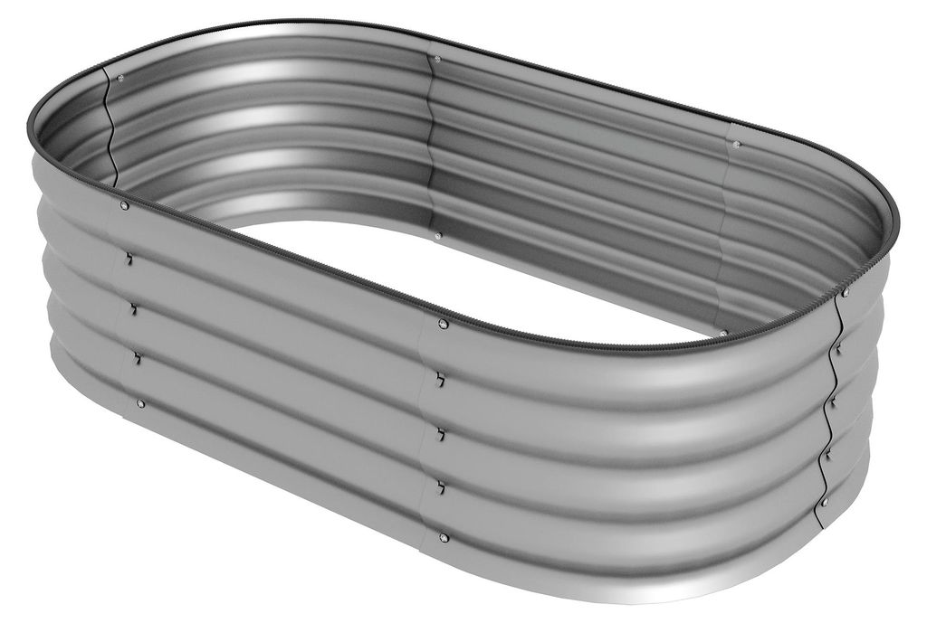 Hochbeet Pflanzenbeet Modulares Hochbett, wetterbeständig, offener Boden, 105 x 62 x 30 cm, Silber