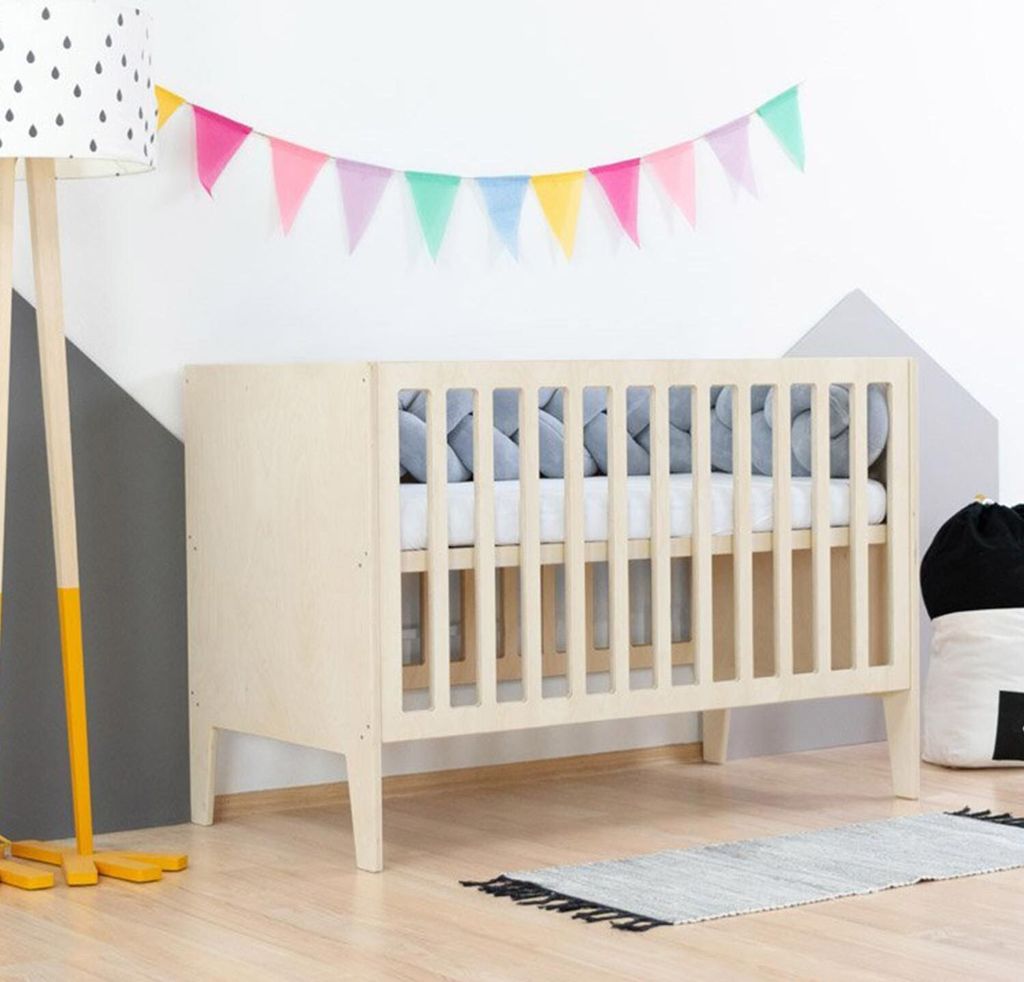Kinderbett SLEEPY mit höhenverstellbarem Lattenrost und vollem Kopfteil - Naturdekor - Naturdekor