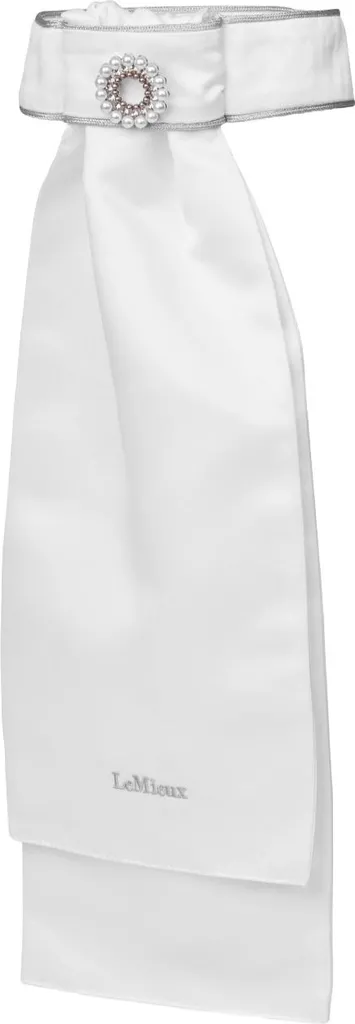 Plastron Blanc LeMieux Sparkle avec Détails Scintillants et Satinés