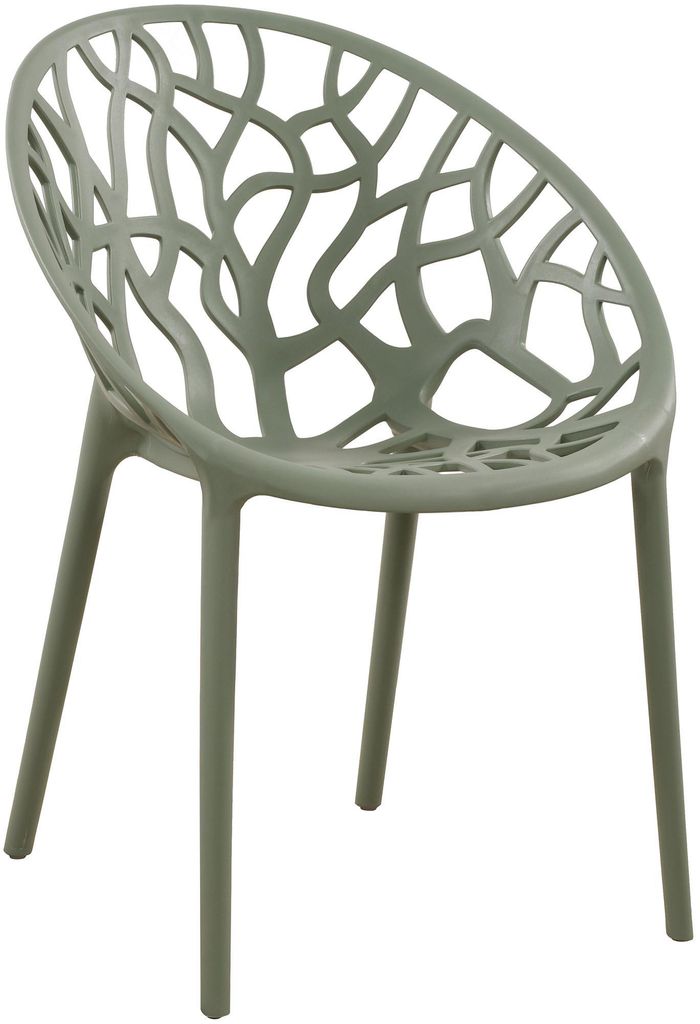 CLP Gartenstuhl Hope mit Lehne stapelbar wetterfest UV-beständig bis 150 kg Farbe oliv