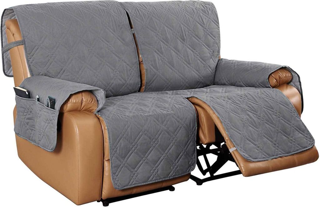 Sofabezug Sofaüberwurf Anti-Rutsch Sofa Schonbezug Wasserdichtes Sofabezüge Quilted Sofabezüge für Hunde Haustiere( 2-Sitzer,Dunkelgrau)