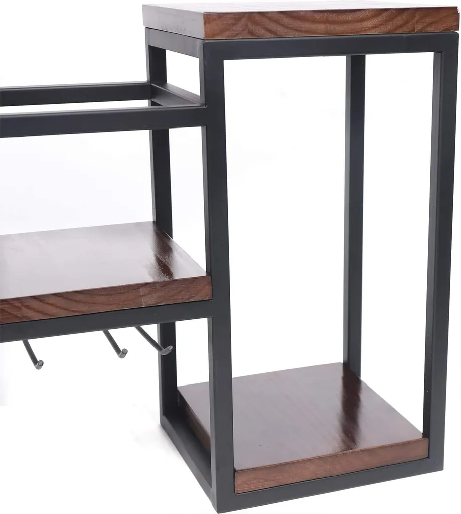 Étagère à bouteilles murale charge 30kg pour rangement vin et verres - 5