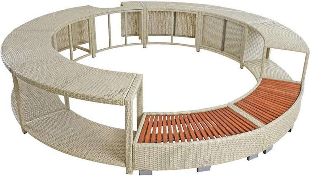 Whirlpool Umrandung Poolumrandung Poolverkleidung Rattan Produktbild 1