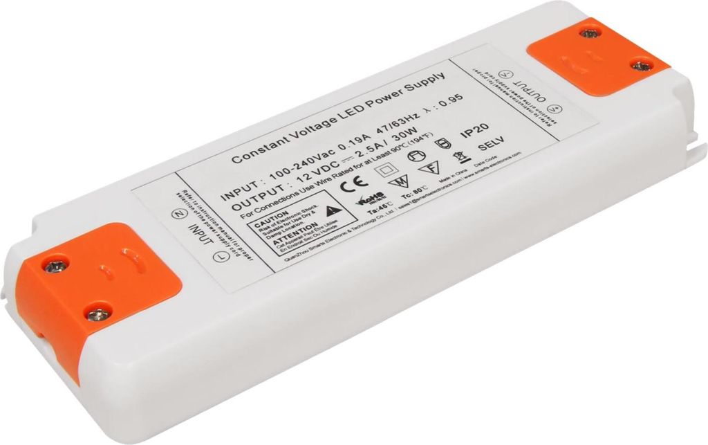 LED-Trafo McShine "Slim" elektronisch, 1-30W, 230V auf 12V, 160x58x18mm