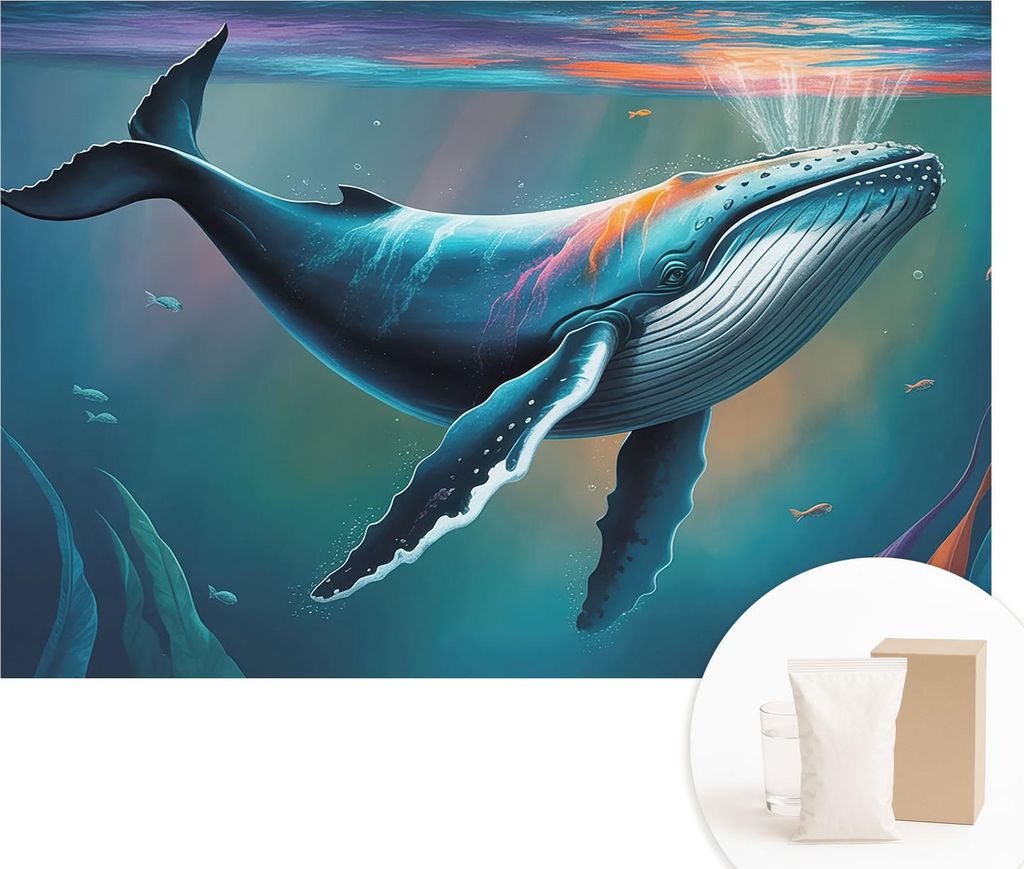 Fototapete - Wandbilder für Wohnzimmer - 152x104 cm - Dekorative Wandfolie - Modernes Design für Wanddekoration - Tapeten für Innenräume - Meer...