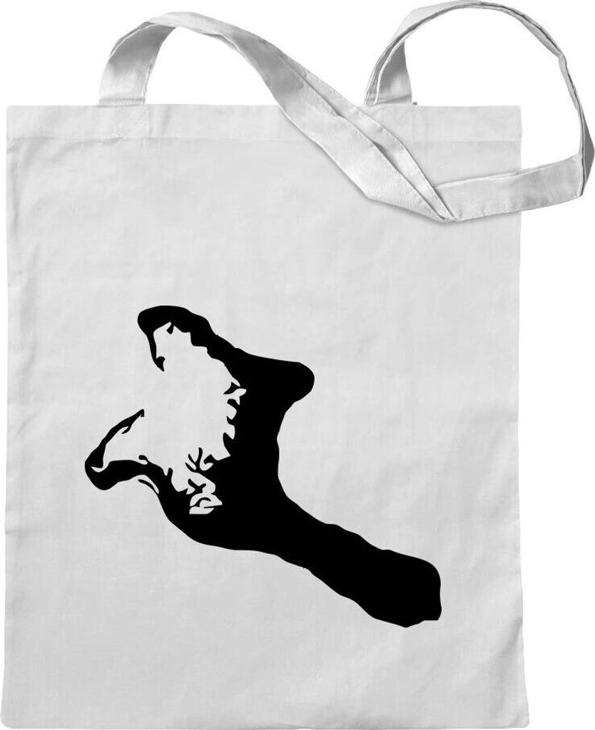 Kiwistar - Baumwolltasche - weiss - Kiribati Umriss Kontur - Tragetasche Stoffbeutel Umhängetasche Langer Henkel