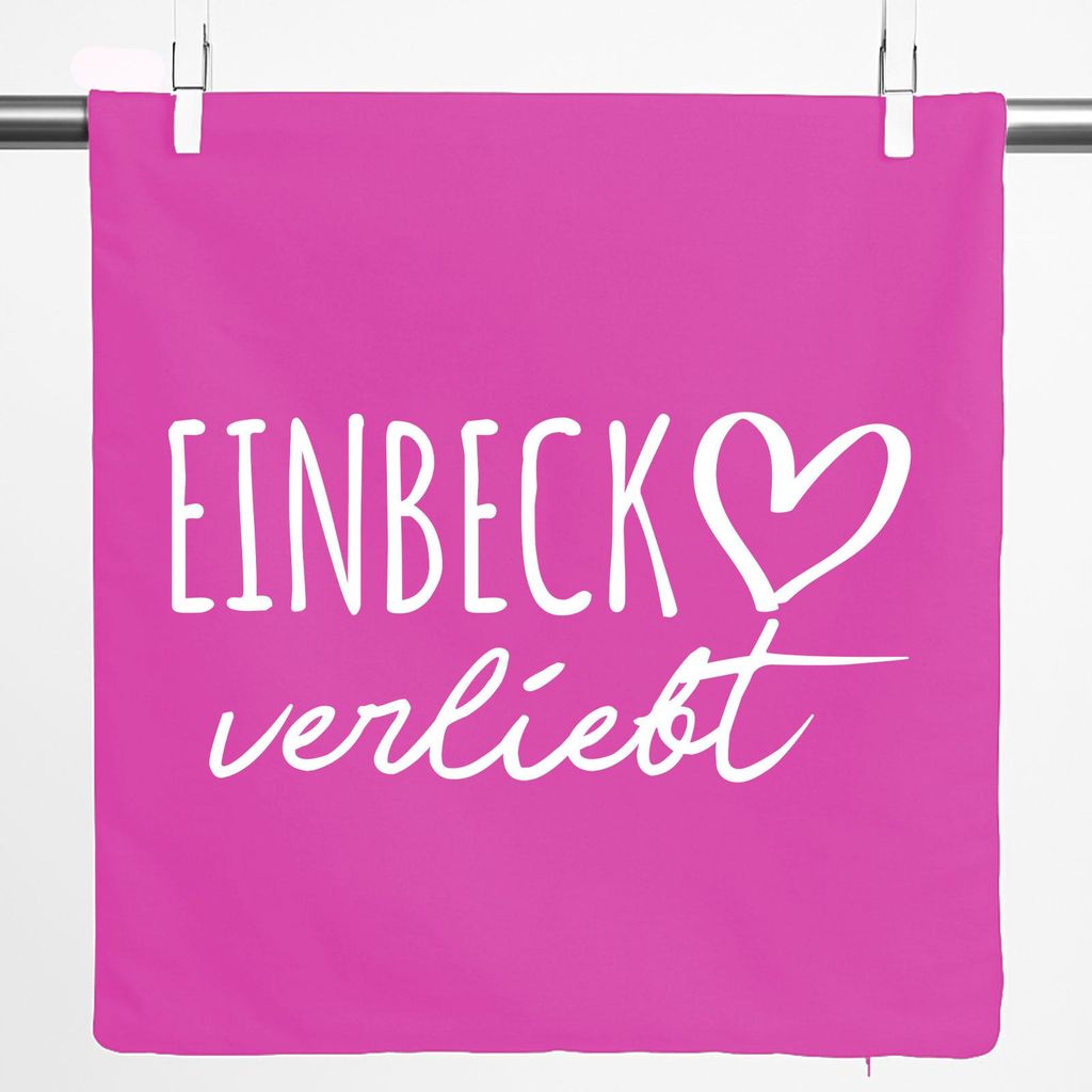 Huuraa Kissenbezug Einbeck verliebt 40x40cm Fuchsia Baumwolle Dekokissenbezug Geschenkidee