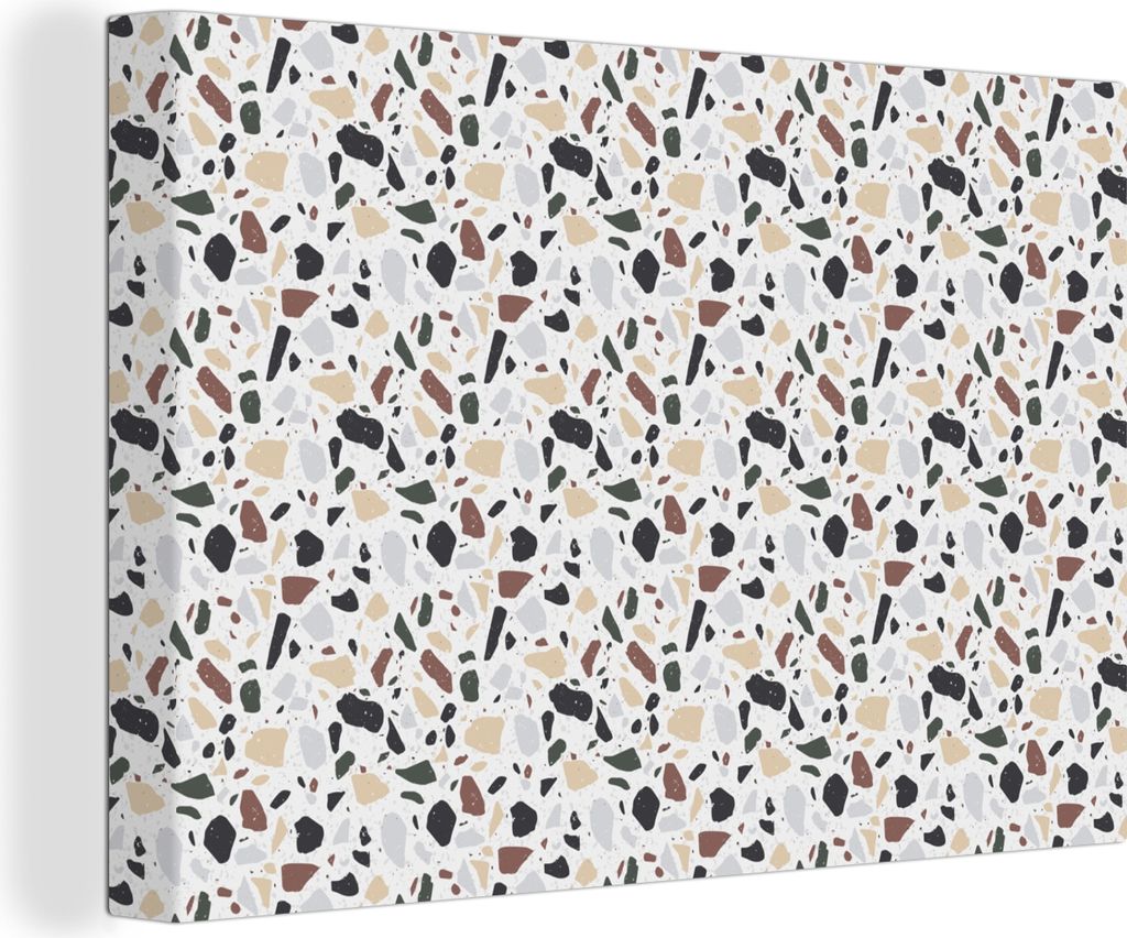 OneMillionCanvasses - Leinwandbilder - 140x90 cm, Textur - Terazzo - Muster, Wandbilder Kunstdruck Wanddekoration - Foto auf Leinwand - Gemälde ...