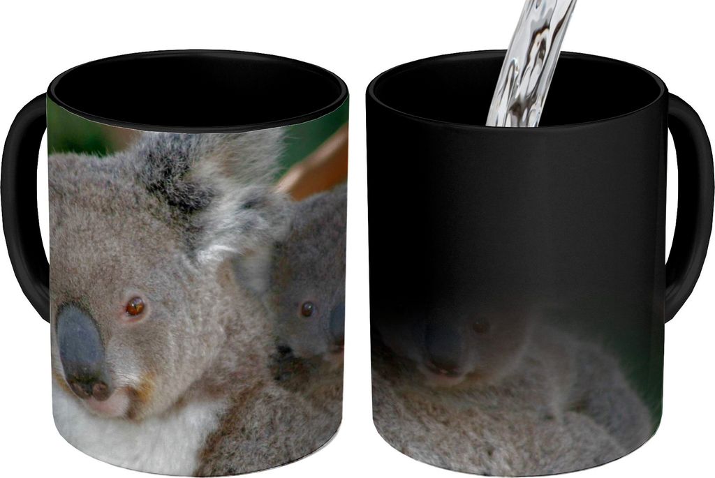 MuchoWow Zauber Tasse Zaubertasse Magic Koalas - Vater - Sohn - Jungen - Mädchen 350 ml Farbwechsel Becher Geschenk Geschenkidee - Magic-Tasse -...