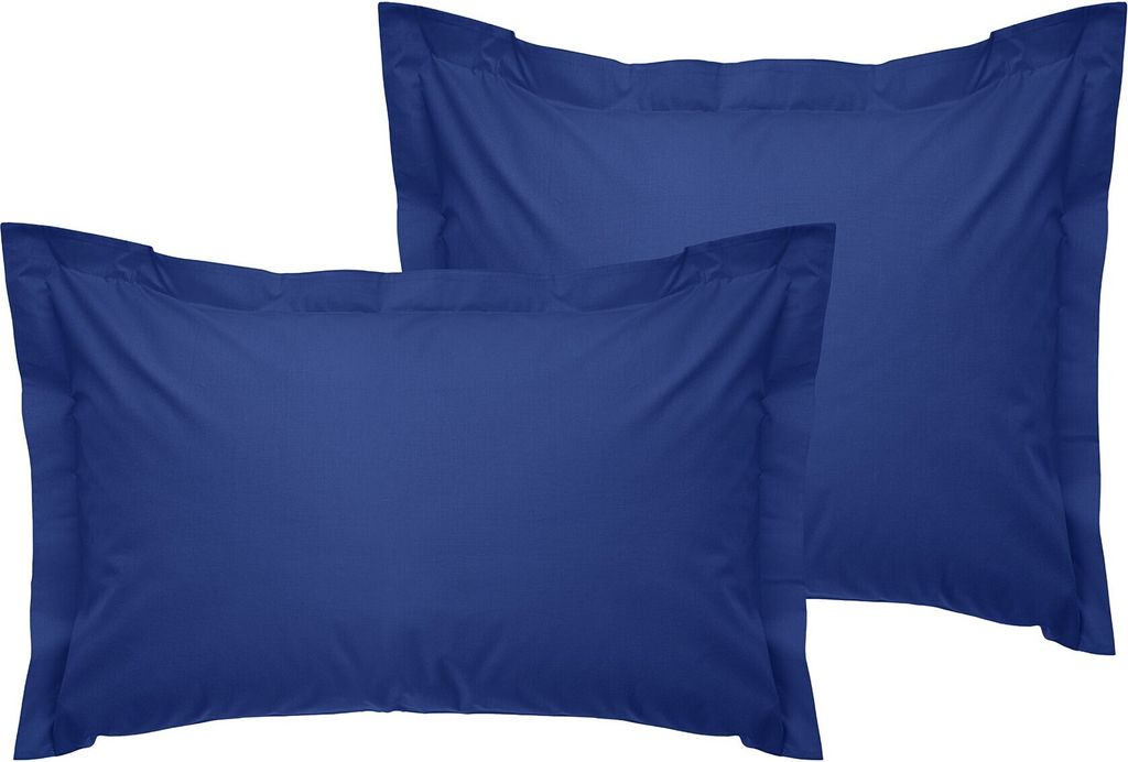 L'Essentiel Linge de Maison, Tonne Bleue - 75, Oxford-Kissenbezug-Set (2-teilig) (DE), 100 % BAUMWOLLE RANFORCE, Dunkelblau, 80 x 80+5 cm