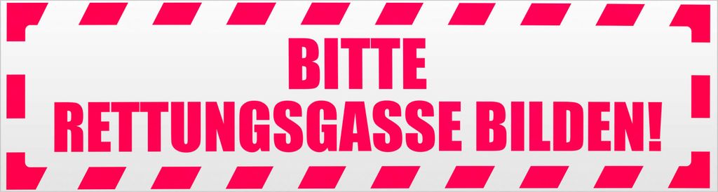 Kiwistar Bitte Rettungsgasse gestreift Magnetschild Schild magnetisch - 30cm Neonpink - Magnetfolie für Auto PKW Kfz