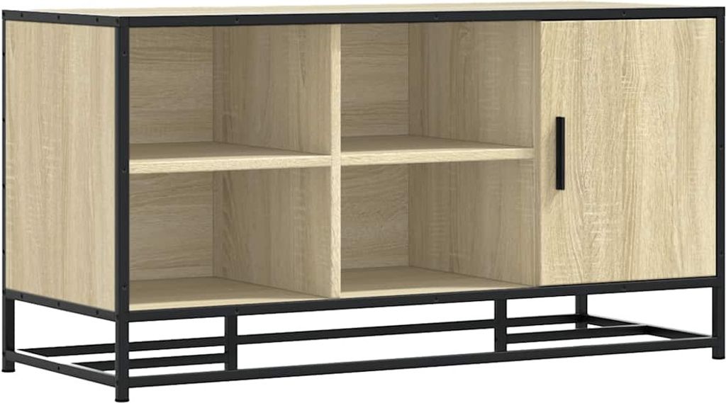 vidaXL Schuhbank Sonoma-Eiche 100x40x53,5 cm Holzwerkstoff und Metall