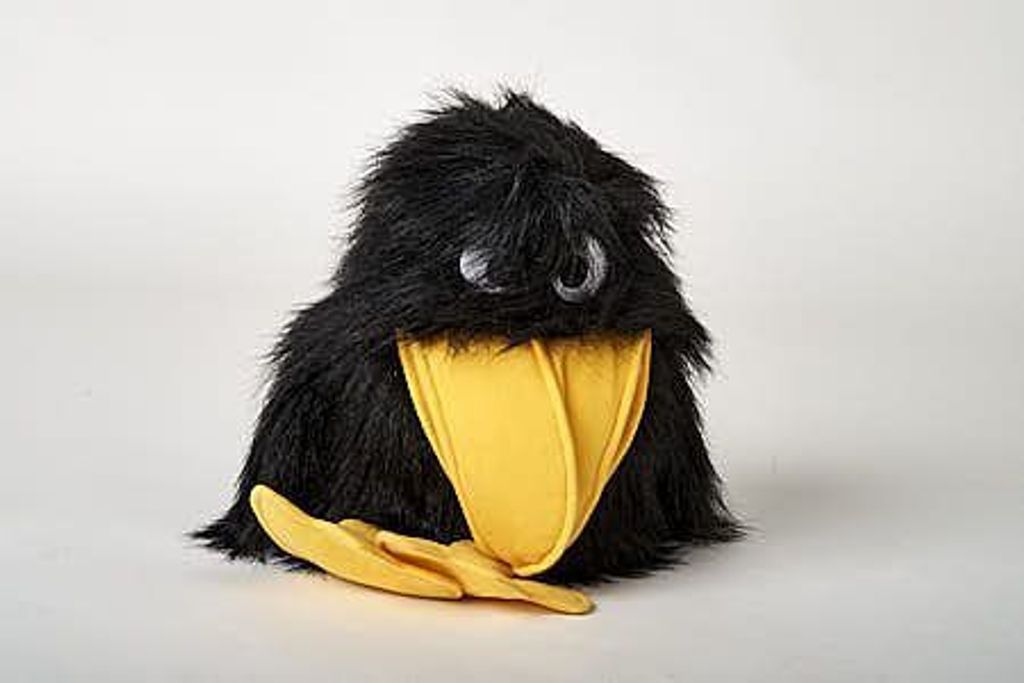 Handpuppe Rabe 28 cm Kuscheltier Vogel Uni-Toys