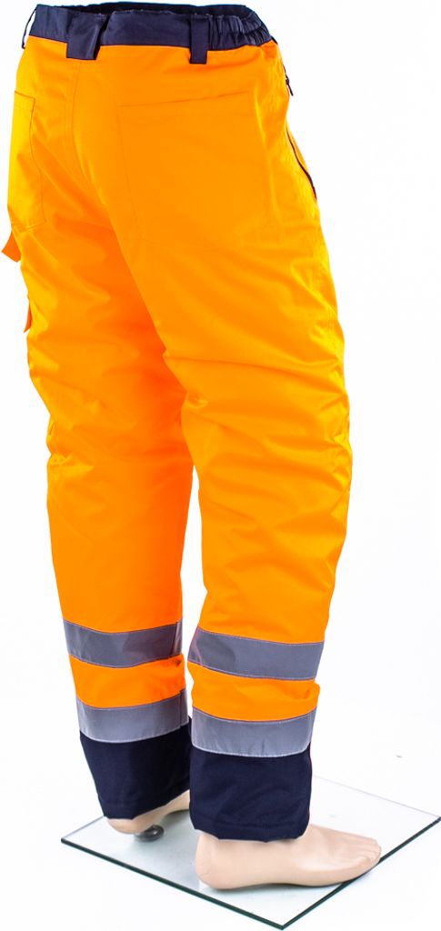 NEO TOOLS Profi Thermo Warnschutzhose EN 20471 – Orange/gelb, Wasserfest, Für Arbeiten Im Freien (XXXL)