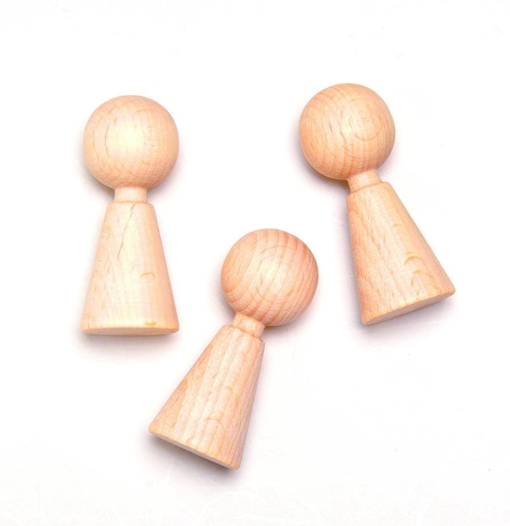 Glorex Figur Kegel Buche 20x50 mm 3 Stück