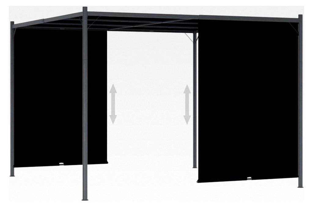 Gartenpergola mit versenkbarem Dach 3x3 m in Anthrazit