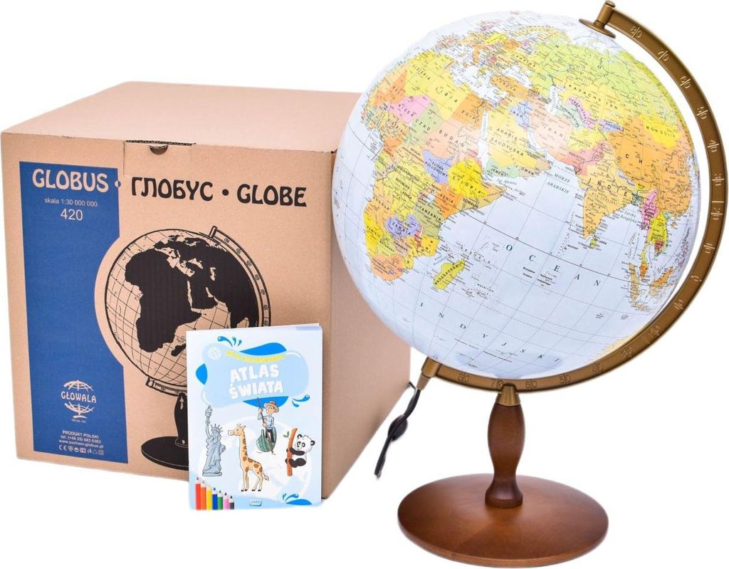Osvětlený politicko-fyzikální glóbus 42 cm Obrázek produktu 