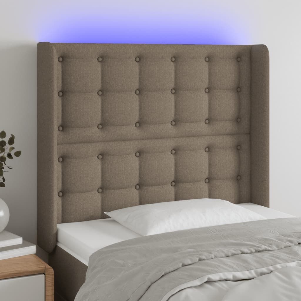 Maison Exclusive - LED Kopfteil Taupe 103x16x118/128 cm Stoff