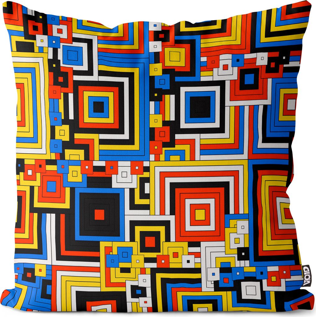VOID Gemustert Quadrate Farben Retro Kissenbezug Kissenhülle Polyester wasserfest Outdoor Indoor