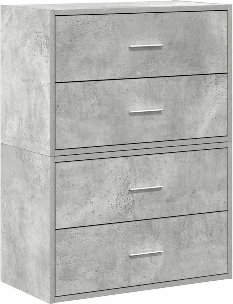 vidaXL Armadietti con 2 cassetti 2 pz. Grigio cemento 60x31x40 cm