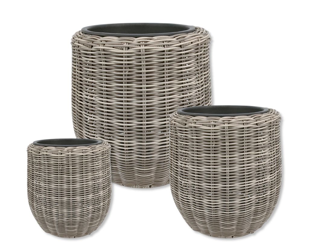 PolyRattan Blumentopf 3er Set Ø 17, 28 und Kaufland.de