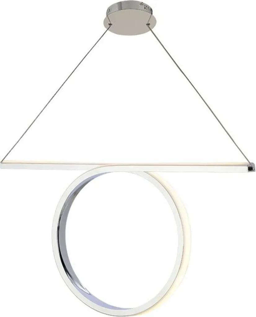 Suspension LED Anti-Éblouissement 43W Chrome 88cm pour Grande Table