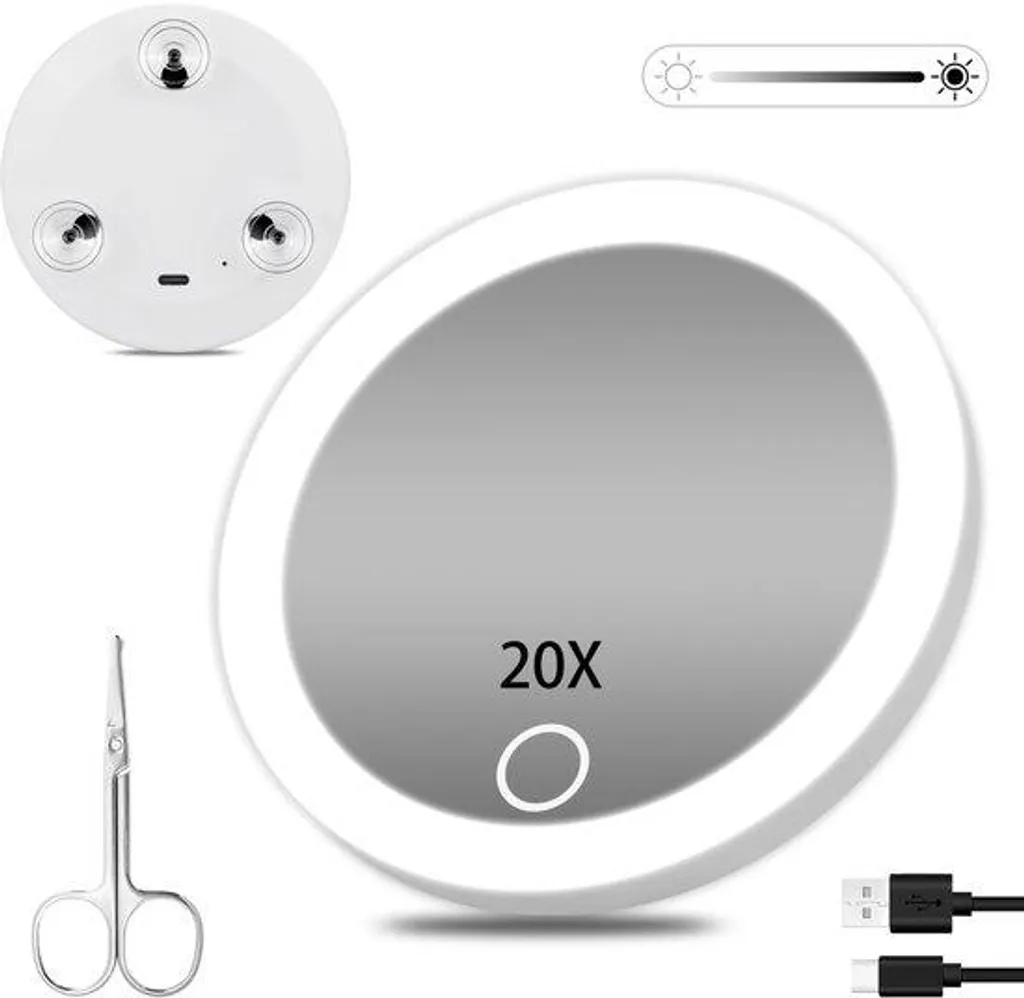 Miroir de voyage lumineux 10 cm idéal pour retouches maquillage rapides