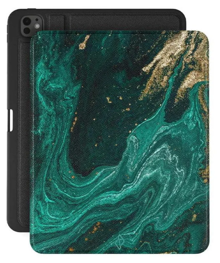Étui Folio iPad Pro 13 émeraude Burga : protection intégrale chic