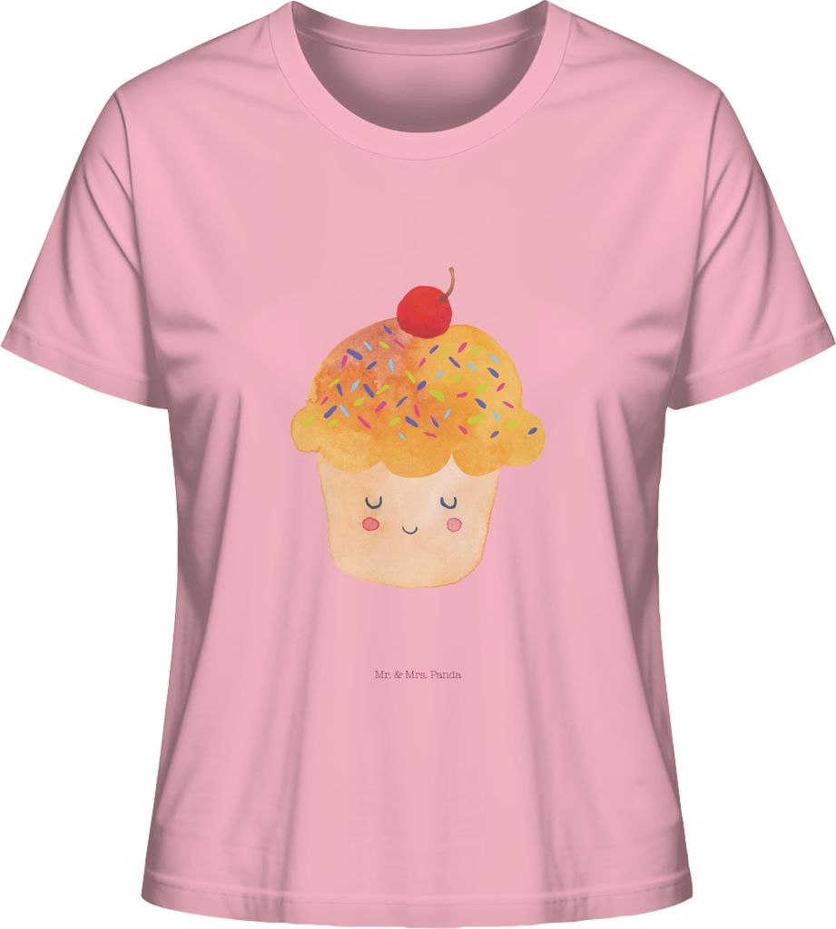 Mr. & Mrs. Panda Oberteil Damen Cupcake Größe S - Baumwolle Pink - Geschenk, Backen, Küche Deko, T-Shirt, Sommershirt, Motivation Sprüche, Frau...
