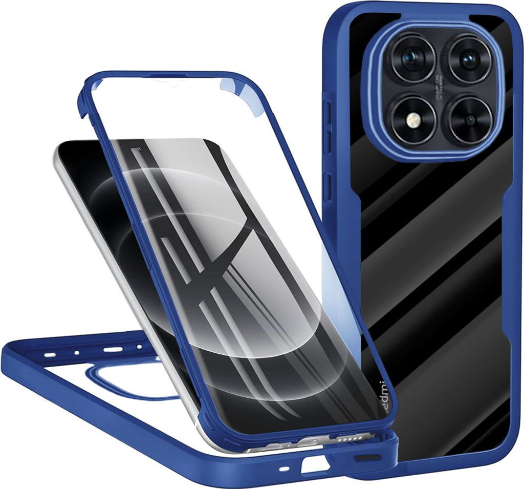 Techsuit ColorVerse 360 Vollschutzhülle mit Displayschutzfolie für Xiaomi Redmi Note 14 Pro/14 Pro Plus / Xiaomi Poco X7 - Blau