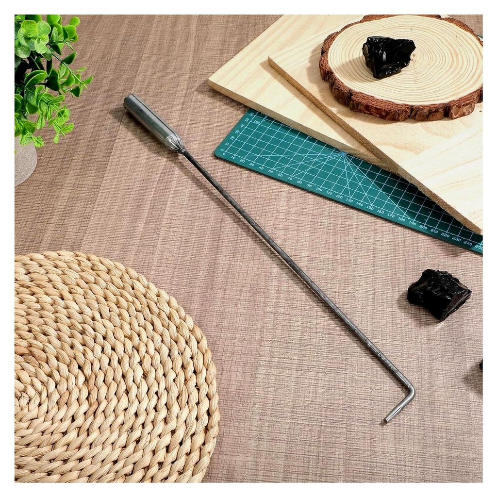 Kaminhaken aus Eisen Hitzebeständig mit Langem Griff für Grill, Camping und Lagerfeuer