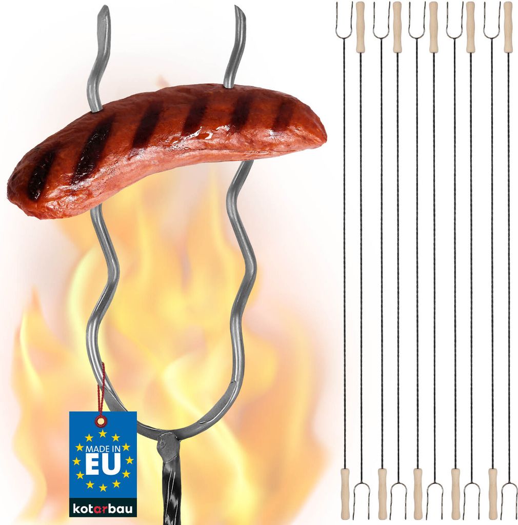 KOTARBAU® Set 10 pièces Brochettes Pour Barbecue Acier 130 Image du produit 