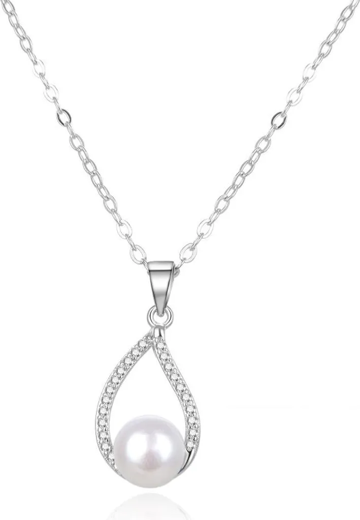 Collier ras de cou perle de culture véritable et argent AGS984/47P