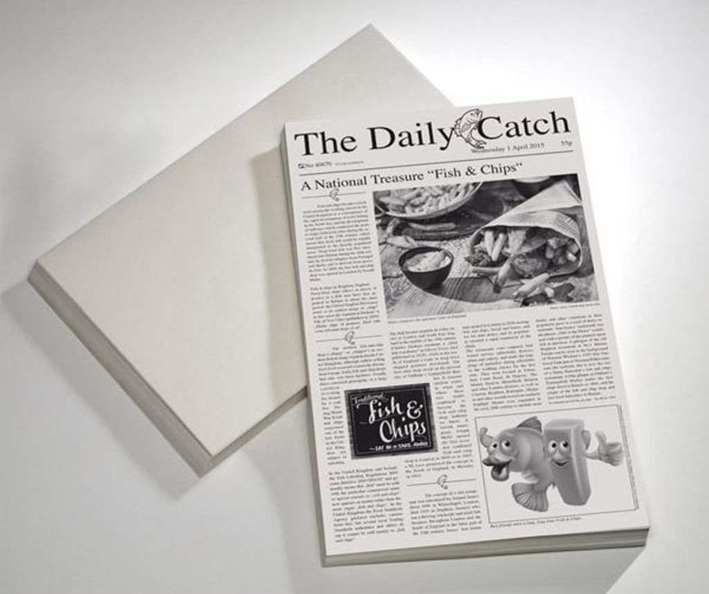 APS 40670 Wachspapier SNACKHOLDER, 42 x 25 cm, Motiv: Zeitung, Inhalt: 500 Stück