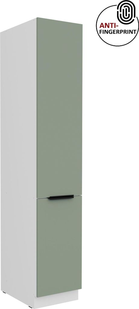 Küchen Hochschrank 40 cm Küche ARIA Aquamarin ultra matt + Weiss matt, hochwertige Fronten mit Anti Fingerprint Beschichtung Küchenzeile Küchen...